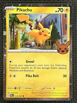 Pikachu Pokemon Card 18/91 - 2024 Trick or Trade Halloween - Cosmos Holo - - Image 1