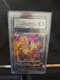 Pokemon Jolteon v TCG 2021 SWSH183 Black Star Holo Card Cgc 9.5 - Image 1