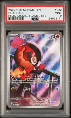 2025 POKEMON MEP EN-ME BLACK STAR PROMO #022 CHARCADET PSA 9 - Image 1