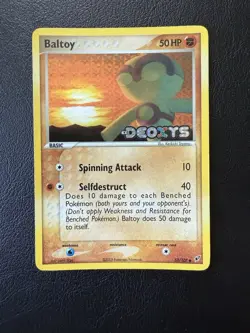Pokemon TCG- Baltoy- 53/107- Reverse Holo Rare Stamped- EX Deoxys- MP - Image 1