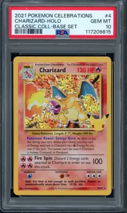 Pokemon PSA 10 Gem Mint Celebrations: Classic Collection Holo Charizard 4/102 - Image 1