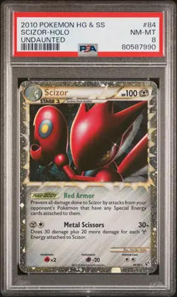 2010 POKEMON UNDAUNTED SCIZOR PRIME #84 ULTRA RARE PSA 8 NM-MINT #80587990 - Image 1