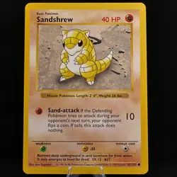 Pokemon TCG - Sandshrew 62/102 Base Set Shadowless WOTC 1999 - MP - Image 2