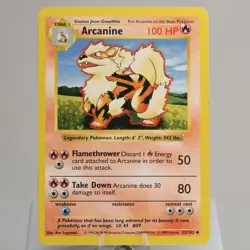 Pokemon TCG - Arcanine 23/102 Base Set Uncommon Shadowless WOTC 1999 - Image 2