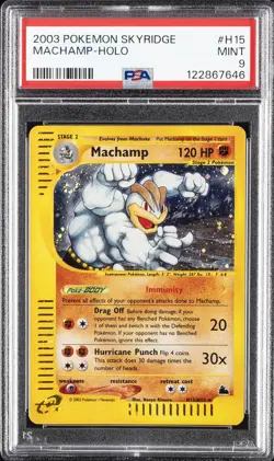 2003 POKEMON SKYRIDGE #H15 MACHAMP-HOLO PSA 9 - Image 1