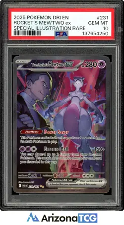 Pokemon 2025 Team Rocket's Mewtwo ex 231/182 SIR Destined Rivals GEM MINT PSA 10 - Image 1