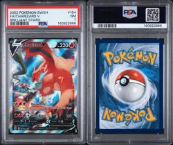 2022 POKEMON SWORD & SHIELD BRILLIANT STARS #154 FULL ART/CHARIZARD V PSA 7 - Image 3
