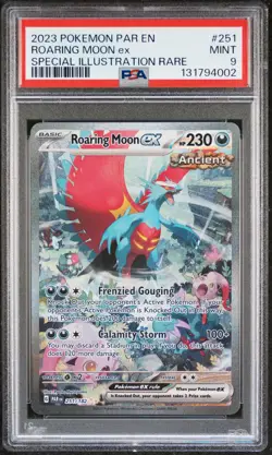 2023 POKEMON PAR EN-PARADOX RIFT SPECIAL ILLUSTRATION RARE ROARING MOON EX PSA 9 - Image 1