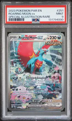 2023 POKEMON PAR EN-PARADOX RIFT SPECIAL ILLUSTRATION RARE ROARING MOON EX PSA 9 - Image 1