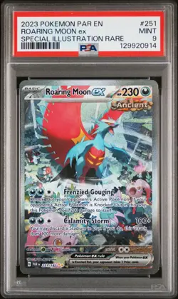 2023 POKEMON PAR EN-PARADOX RIFT SPECIAL ILLUSTRATION RARE ROARING MOON EX PSA 9 - Image 1