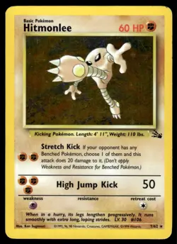 Pokemon TCG Fossil #07/62 Hitmonlee (7) HP - Image 1