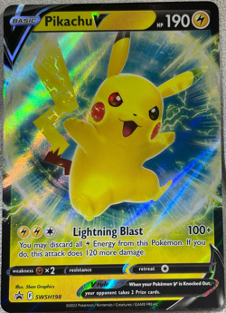 Pikachu V Black Star Promo - SWSH198 - Sword & Shield Pokemon 2022 - Image 1