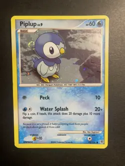 Pokemon Piplup Holo Card 93/130 Diamond and Pearl Edition MP - Image 1
