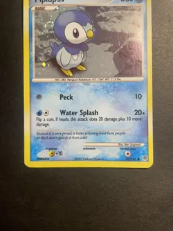 Pokemon Piplup Holo Card 93/130 Diamond and Pearl Edition MP - Image 3