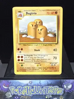 Pokemon Card Dugtrio 19/102 Base Set Non Holo Rare Light Play 2 - Image 1