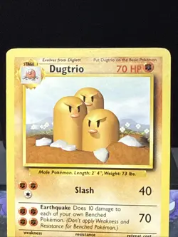 Pokemon Card Dugtrio 19/102 Base Set Non Holo Rare Light Play 2 - Image 2