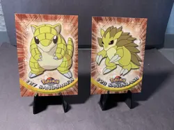Pokemon TV Series 1 - Sandshrew # 27 Sandslash # 28 Topps Black Label NM - Image 1