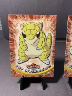 Pokemon TV Series 1 - Sandshrew # 27 Sandslash # 28 Topps Black Label NM - Image 2