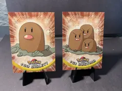 Pokemon TV Series 1 Diglett #50 Dugtrio #51 Topps Black Label LP/NM - Image 1