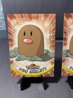 Pokemon TV Series 1 Diglett #50 Dugtrio #51 Topps Black Label LP/NM - Image 2