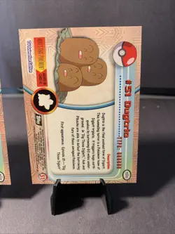 Pokemon TV Series 1 Diglett #50 Dugtrio #51 Topps Black Label LP/NM - Image 5