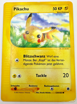 Pokemon Karte TCG Pikachu 124/165 Expedition no Holo Rare Vintage Deutsch HP - Image 1