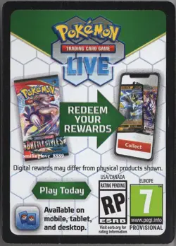 2x POKEMON UNUSED TCG LIVE CODE ONLY - EVOLVING SKIES (Online Booster Pack) - Image 1