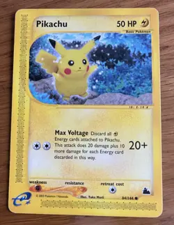Pokemon Pikachu 84/144 - Skyridge 2003 - Non Holo - EXC-LP - Image 1