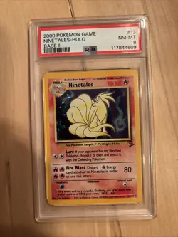 PSA 8 NEAR MINT NINETALES 2000 POKEMON BASE SET 2 #13 HOLO WOTC - Image 1