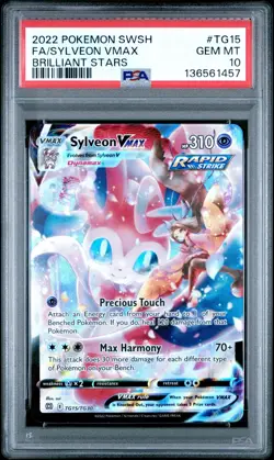 2022 Pokemon Brilliant Stars Sylveon Vmax Trainer Gallery TG15/TG30 PSA 10 - Image 1
