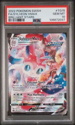 Pokemon TCG Sylveon VMAX TG15/TG30 Brilliant Stars PSA 10 - Image 1