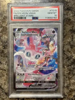 POKEMON PSA 10 2022 SWSH Brilliant Stars Sylveon VMAX TG15/TG30 - Image 1