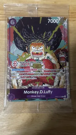 Bandai Card Fest 25-26 One Piece Monkey.D.Luffy Afro Promo Card OP07-073 NM - Image 1