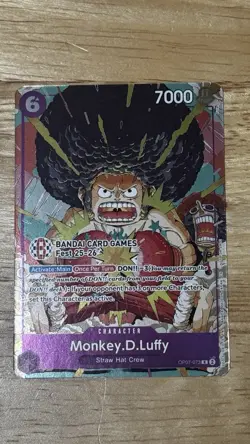 Bandai Card Fest 25-26 One Piece Monkey.D.Luffy Afro Promo Card OP07-073 NM - Image 1