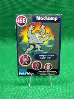 1999 Burger King PokeTrivia Trading Card - Machamp #68 - Image 1