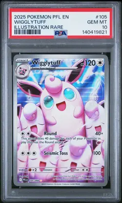 2025 POKEMON PFL EN-PHANTASMAL FLAMES ILLUSTRATION RARE #105 WIGGLYTUFF PSA 10 - Image 1