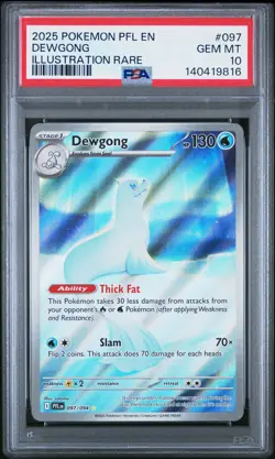 2025 POKEMON PFL EN-PHANTASMAL FLAMES ILLUSTRATION RARE #097 DEWGONG PSA 10 - Image 1