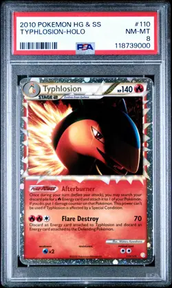 2010 POKEMON HEARTGOLD SOULSILVER TYPHLOSION PRIME #110 ULTRA PSA 8 NM 118739000 - Image 1