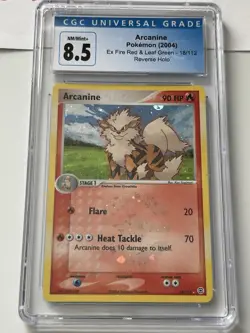 2004 POKEMON EX FIRE RED & LEAF GREEN 18 ARCANINE-REVERSE FOIL CGC 8.5 - Image 1