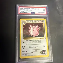 Pokemon TCG Erika's Clefable Gym Heroes 3/132 Holo Unlimited Holo Rare PSA 7 - Image 1