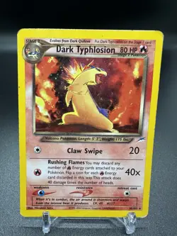 2002 Pokemon Neo Destiny Dark Typhlosion Holo Rare #10/105 WOTC Vintage - Image 1