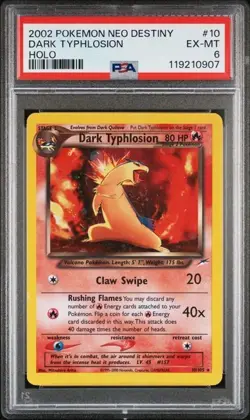 PSA 6 Dark Typhlosion Holo #10/105 2002 Pokemon Neo Destiny - Nice Swirl! - Image 2