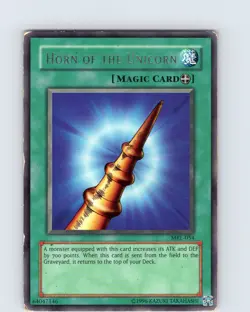Yu-Gi-Oh TCG Horn Of The Unicorn MRL-054 Unlimited Regular Rare Card Played MP - Image 1