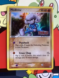 2007 Pokemon EX Power Keepers Meditite Reverse Holo #55/108 LP - Image 1