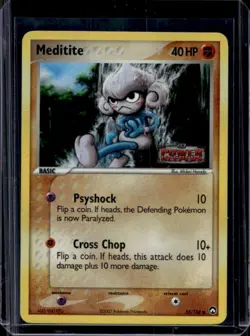2007 Pokemon EX Power Keepers Meditite Reverse Holo #55/108 - Image 1