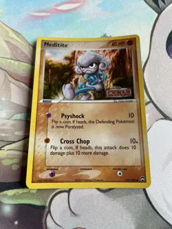 Meditite 55/108 EX Power Keepers Reverse Holo Common Stamped Pokemon Card LP - Image 1