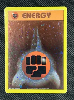 2000 Pokemon TCG Vintage WoTC Fighting Energy Holo No Swirl LP - Image 1