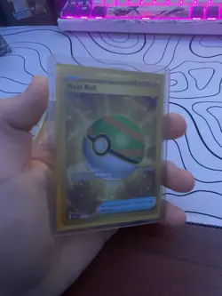 Pokemon TCG Lot Of 2 Gold Cards Basic Fighting Energy, And Nest Ball - Image 3