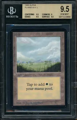 1993 Magic The Gathering MTG Plains V2 Alpha Limited Edition BGS 9.5 GEM MINT - Image 1
