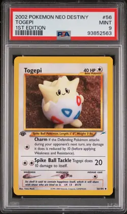 2002 POKEMON NEO DESTINY 1ST EDITION #56 TOGEPI PSA 9 - Image 1